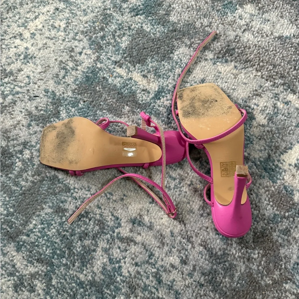 Women's Pink Strappy Heels - Picture 8 of 8